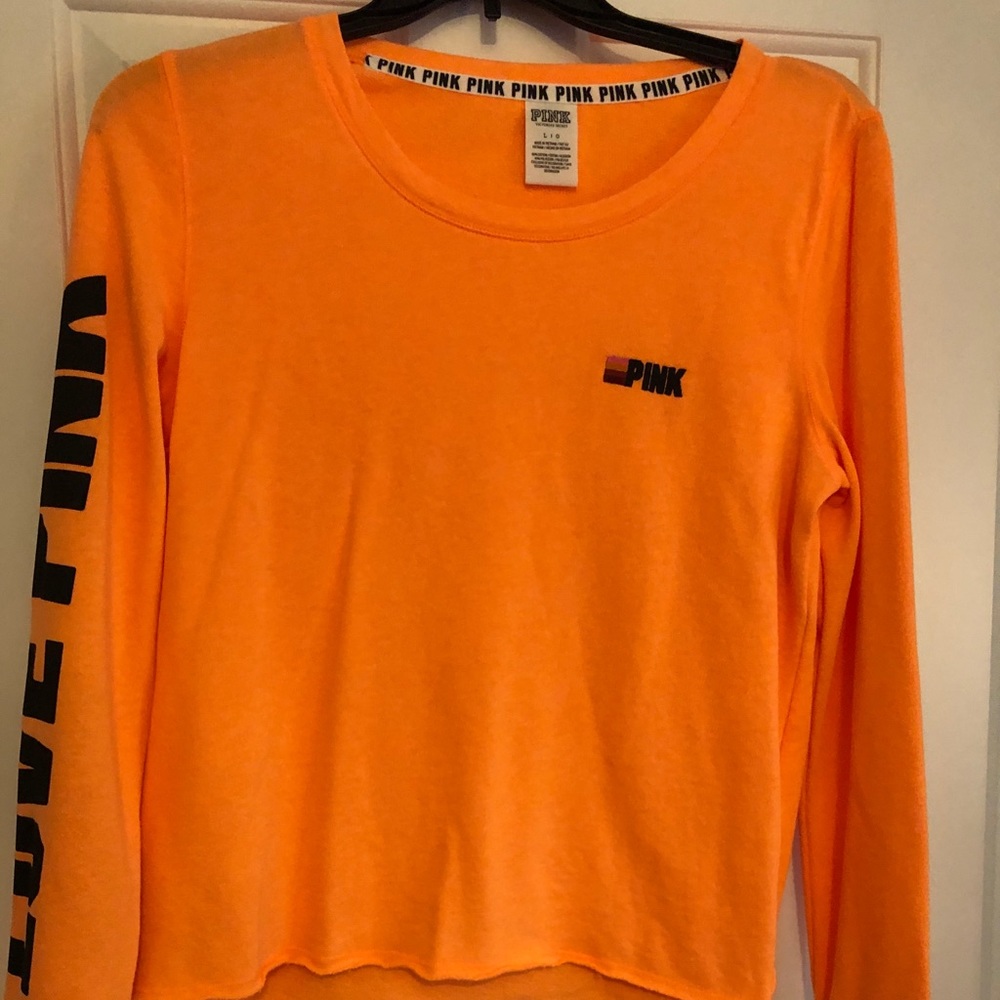 Pink long crop sweatshirt